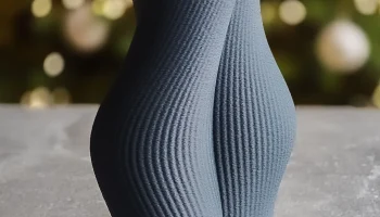 Moderne, gerippte Designvase Deko Ваза 3