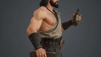 Rugged Tavern Brawler - средневековый преступник с бутылк.. 2