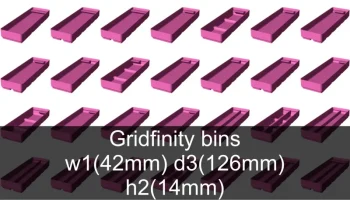 Коллекция чашек Gridfinity высота 2 (18 мм) Коллекция чашек Gridfinity высота 2 (18 мм)