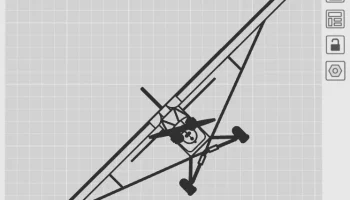 Piper J-3 Cub - 2D настенная живопись 1