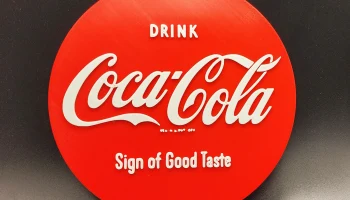 Винтажный знак кнопки Coca-Cola 2 цвета