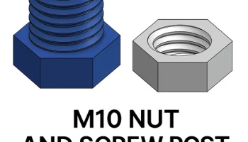Винт и гайка M10 (3D-печать, метрическая резьба ISO)......
