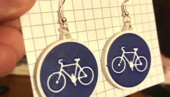 Серьги Boucles d'oreilles panneau piste Cyclable // Велос... Серьги Boucles d'oreilles panneau piste Cyclable // Велос...
