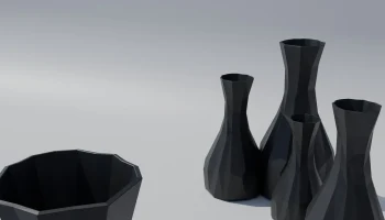Низкополигональная дизайнерская ваза / цветочный горшок...