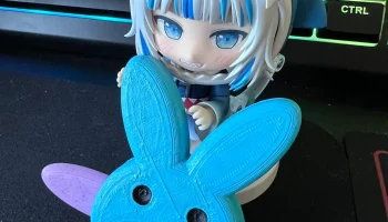 Заколка для волос Gawr Gura Bunny Shark 1