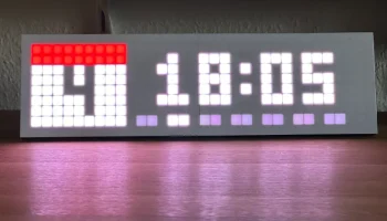 Пиксельные часы 32x8 7