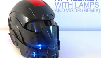 Шлем N7 с ЛАМПАМИ (из Mass Effect), изменен, масштабирова...