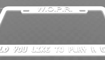 WOPR - Хотите поиграть в игру, Рамка номерного знака......