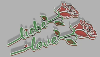 Трехцветная роза с текстом Love/Liebe v1.8 - без MMU....... 2
