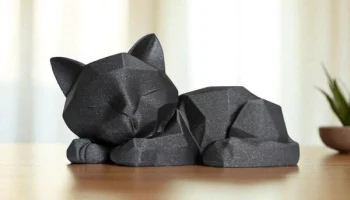 Милый спящий низкополигональный котенок (поддержка беспла... 2