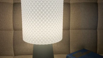 Настольная лампа Mid Century Bubble Shade с ребристым осн... 1