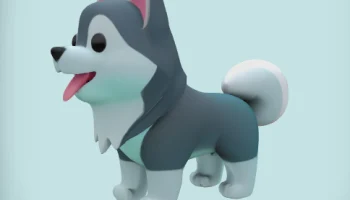 Baby Dog Husky Clay персонаж каваи 3D модель......... 2