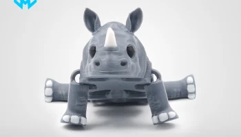 Articulated Flexi Rhino - милая игрушка, напечатанная на ... 2