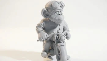 Фигурка обезьяны-байкера, коллекционная 3D-печать животно... 1