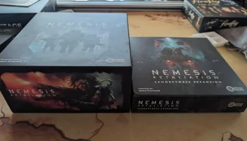 Вставка/органайзер для настольной игры Nemesis Retaliation (ремикс) с карточками в рукавах, сангреворами, неофлешем, ксирианцами, отрядом поддержки, расширенными целями, ландшафтом, невыразимыми историями 4 и акрилом 1